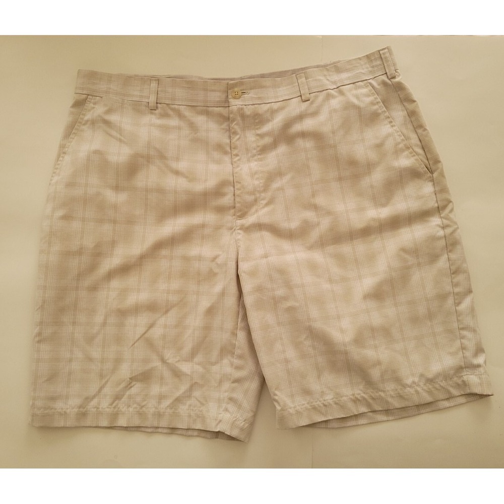 Ben Hogan Performance Golf Shorts Mens Size 40 Moisture Wicking Tan Plaid EUC